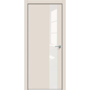 Дверь межкомнатная Concept-703 ПВХ, Магнолия, остекленная, лакобель белый, каркасно-щитовая