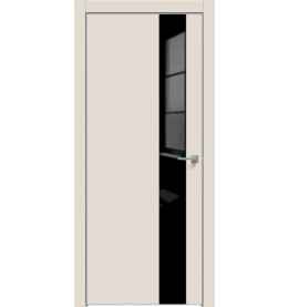 Дверь межкомнатная Concept-703 ПВХ, Магнолия, глухая, кромка алюминиевая матовый хром, каркасно-щитовая