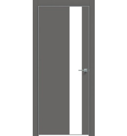 Дверь межкомнатная Concept-703 ПВХ, Медиум грей, остекленная, лакобель белый, каркасно-щитовая