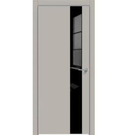 Дверь межкомнатная Concept-703 ПВХ, Шелл грей, глухая, кромка алюминиевая матовый хром, каркасно-щитовая