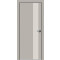 Дверь межкомнатная Concept-703 ПВХ, Шелл грей, глухая, кромка алюминиевая черная матовая, каркасно-щитовая