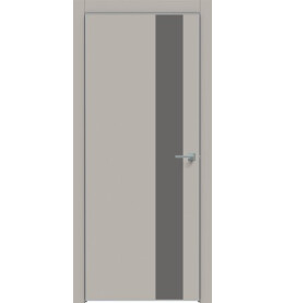 Дверь межкомнатная Concept-703 ПВХ, Шелл грей, глухая, кромка алюминиевая матовый хром, каркасно-щитовая