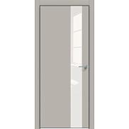 Дверь межкомнатная  "Concept-703" Шелл грей стекло Лакобель белый, кромка ABS