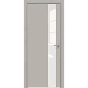 Дверь межкомнатная  "Concept-703" Шелл грей стекло Лакобель белый, кромка-матовый хром