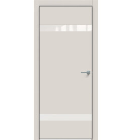 Дверь межкомнатная Concept-704 ПВХ, Лайт грей, глухая, кромка алюминиевая черная матовая, каркасно-щитовая