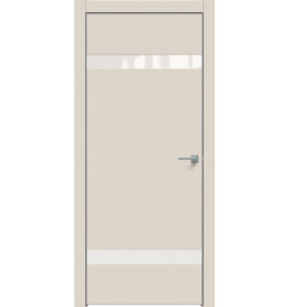 Дверь межкомнатная Concept-704 ПВХ, Магнолия, глухая, кромка алюминиевая матовый хром, каркасно-щитовая