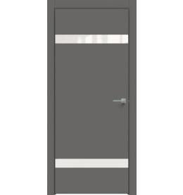 Дверь межкомнатная Concept-704 ПВХ, Медиум грей, глухая, кромка алюминиевая черная матовая, каркасно-щитовая
