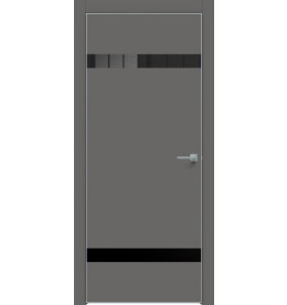 Дверь межкомнатная Concept-704 ПВХ, Медиум грей, глухая, кромка алюминиевая матовый хром, каркасно-щитовая