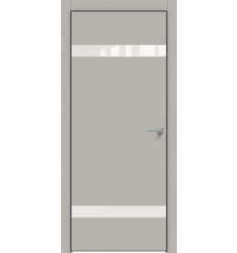 Дверь межкомнатная Concept-704 ПВХ, Шелл грей, глухая, кромка алюминиевая черная матовая, каркасно-щитовая