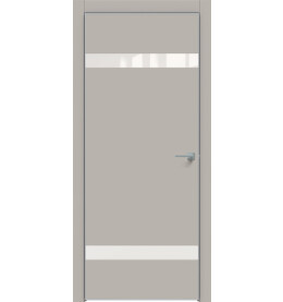 Дверь межкомнатная Concept-704 ПВХ, Шелл грей, глухая, кромка алюминиевая матовый хром, каркасно-щитовая