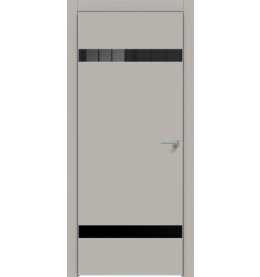 Дверь межкомнатная Concept-704 ПВХ, Шелл грей, глухая, кромка алюминиевая матовый хром, каркасно-щитовая
