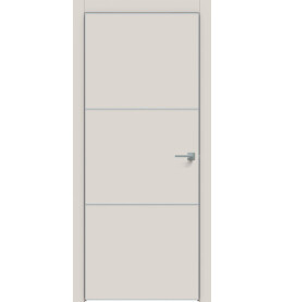 Дверь межкомнатная Concept-705 ПВХ, Лайт грей, глухая, кромка алюминиевая матовый хром, каркасно-щитовая