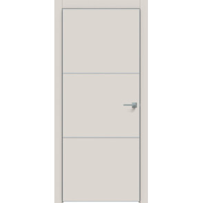 Дверь межкомнатная Concept-705 ПВХ Лайт грей, глухая, кромка алюминиевая матовый хром, каркасно-щитовая