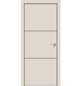 Дверь межкомнатная Concept-705 ПВХ, Магнолия, глухая, кромка алюминиевая черная матовая, каркасно-щитовая