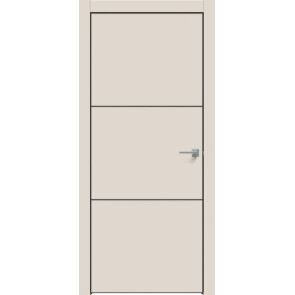 Дверь межкомнатная Concept-705 ПВХ Магнолия, глухая, кромка алюминиевая черная матовая, каркасно-щитовая