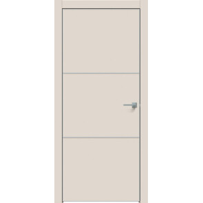 Дверь межкомнатная Concept-705 ПВХ Магнолия, глухая, кромка алюминиевая матовый хром, каркасно-щитовая