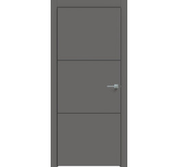 Дверь межкомнатная Concept-705 ПВХ Медиум грей, глухая, кромка матовая черная, каркасно-щитовая