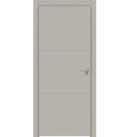 Дверь межкомнатная Concept-705 ПВХ, Шелл грей, глухая, кромка алюминиевая матовый хром, каркасно-щитовая