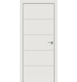 Дверь межкомнатная Concept-706 ПВХ, Белоснежно матовый, глухая, кромка алюминиевая матовый хром, каркасно-щитовая