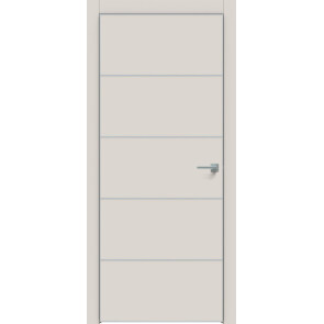 Дверь межкомнатная Concept-706 ПВХ Лайт грей, глухая, кромка алюминиевая матовый хром, каркасно-щитовая