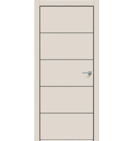 Дверь межкомнатная Concept-706 ПВХ, Магнолия, глухая, кромка алюминиевая черная матовая, каркасно-щитовая