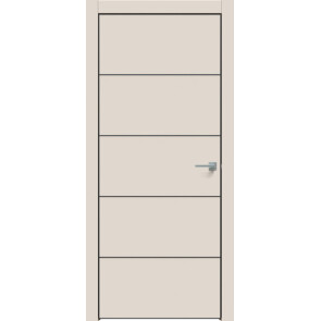 Дверь межкомнатная Concept-706 ПВХ Магнолия, глухая, кромка алюминиевая черная матовая, каркасно-щитовая