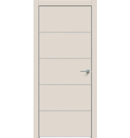 Дверь межкомнатная Concept-706 ПВХ, Магнолия, глухая, кромка алюминиевая матовый хром, каркасно-щитовая