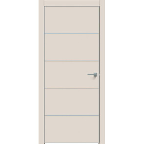 Дверь межкомнатная Concept-706 ПВХ Магнолия, глухая, кромка алюминиевая матовый хром, каркасно-щитовая