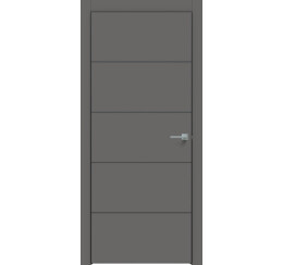 Дверь межкомнатная Concept-706 ПВХ Медиум грей, глухая, кромка матовая черная, каркасно-щитовая