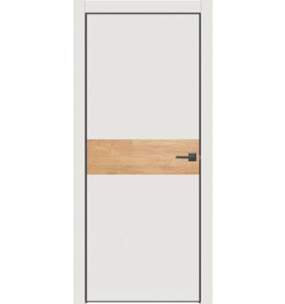 Дверь межкомнатная Concept-707 ПВХ, Белоснежно матовый, глухая, кромка алюминиевая черная матовая, каркасно-щитовая