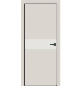 Дверь межкомнатная Concept-707 ПВХ, Лайт грей, глухая, кромка алюминиевая черная матовая, каркасно-щитовая