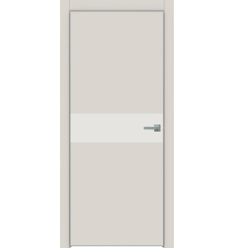 Дверь межкомнатная Concept-707 ПВХ, Лайт грей, глухая, кромка алюминиевая матовый хром, каркасно-щитовая