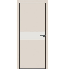Дверь межкомнатная Concept-707 ПВХ, Магнолия, глухая, кромка алюминиевая черная матовая, каркасно-щитовая