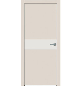 Дверь межкомнатная Concept-707 ПВХ, Магнолия, глухая, кромка алюминиевая матовый хром, каркасно-щитовая