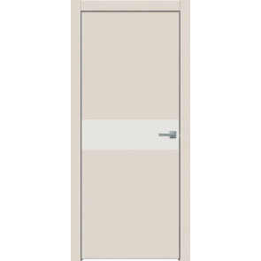 Дверь межкомнатная Concept-707 ПВХ Магнолия, белоснежно матовый, глухая, кромка алюминиевая матовый хром, каркасно-щитовая