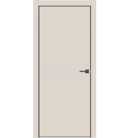 Дверь межкомнатная Concept-707 ПВХ, Магнолия, глухая, кромка алюминиевая черная матовая, каркасно-щитовая