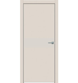 Дверь межкомнатная Concept-707 ПВХ, Магнолия, глухая, кромка алюминиевая матовый хром, каркасно-щитовая