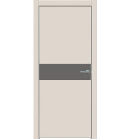 Дверь межкомнатная Concept-707 ПВХ, Магнолия, глухая, кромка алюминиевая матовый хром, каркасно-щитовая