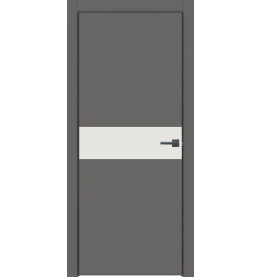 Дверь межкомнатная Concept-707 ПВХ, Медиум грей, глухая, кромка алюминиевая черная матовая, каркасно-щитовая