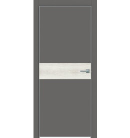 Дверь межкомнатная Concept-707 ПВХ, Медиум грей, глухая, кромка алюминиевая матовый хром, каркасно-щитовая