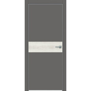 Дверь межкомнатная Concept-707 ПВХ Медиум грей, дуб винчестер серый, глухая, кромка алюминиевая матовый хром, каркасно-щитовая