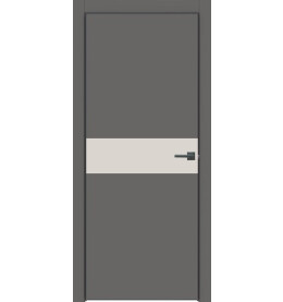 Дверь межкомнатная Concept-707 ПВХ, Медиум грей, глухая, кромка алюминиевая черная матовая, каркасно-щитовая