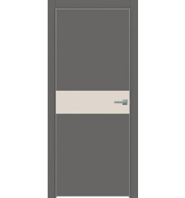 Дверь межкомнатная Concept-707 ПВХ, Медиум грей, глухая, кромка алюминиевая матовый хром, каркасно-щитовая