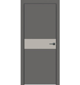Дверь межкомнатная Concept-707 ПВХ, Медиум грей, глухая, кромка алюминиевая черная матовая, каркасно-щитовая