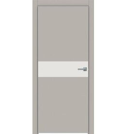Дверь межкомнатная Concept-707 ПВХ, Шелл грей, глухая, кромка алюминиевая матовый хром, каркасно-щитовая