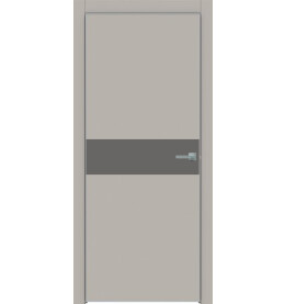 Дверь межкомнатная Concept-707 ПВХ, Шелл грей, глухая, кромка алюминиевая матовый хром, каркасно-щитовая