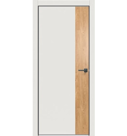 Дверь межкомнатная Concept-708 ПВХ, Белоснежно матовый, глухая, кромка алюминиевая черная матовая, каркасно-щитовая