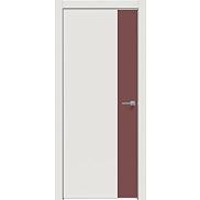 Дверь межкомнатная "Concept-708" Белоснежно матовый, вставка Лофт ред, кромка-матовый хром