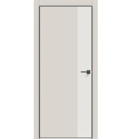 Дверь межкомнатная Concept-708 ПВХ, Лайт грей, глухая, кромка алюминиевая черная матовая, каркасно-щитовая