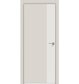 Дверь межкомнатная Concept-708 ПВХ, Лайт грей, глухая, кромка алюминиевая матовый хром, каркасно-щитовая